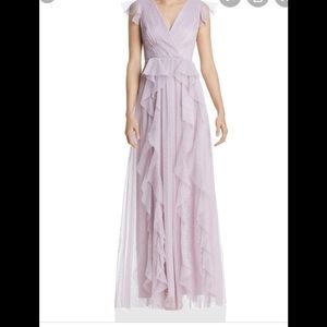 BCBG purple ruffle point gown size 8
